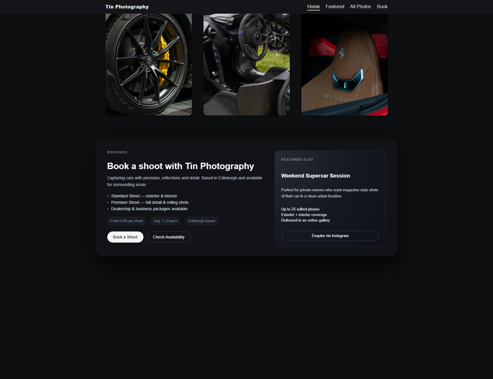 Tin Photography Homepage